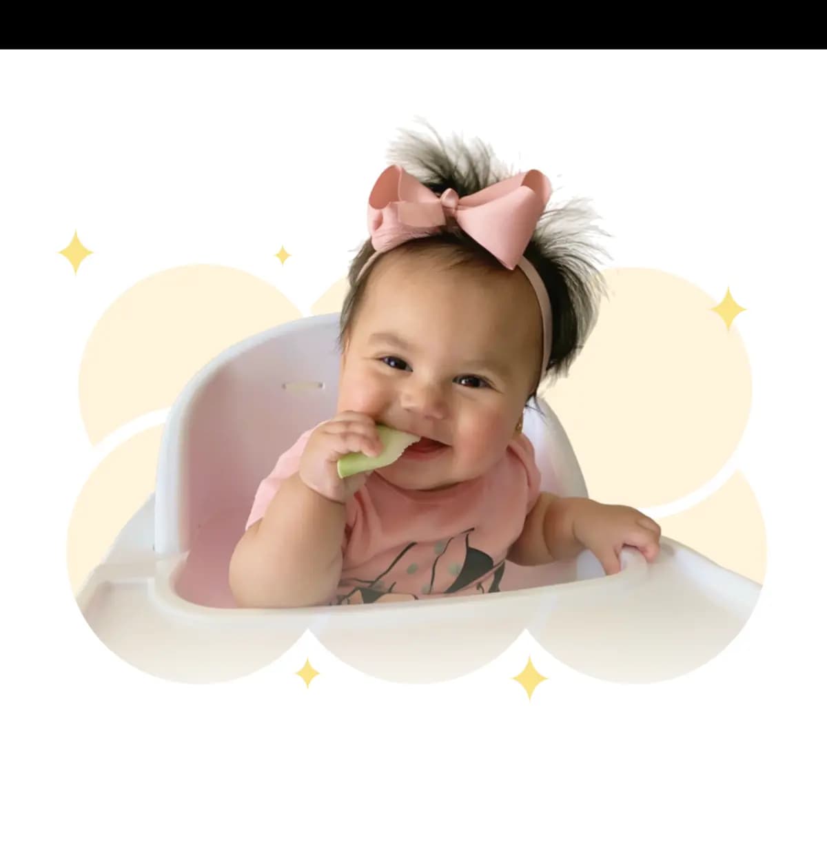Happy baby eating